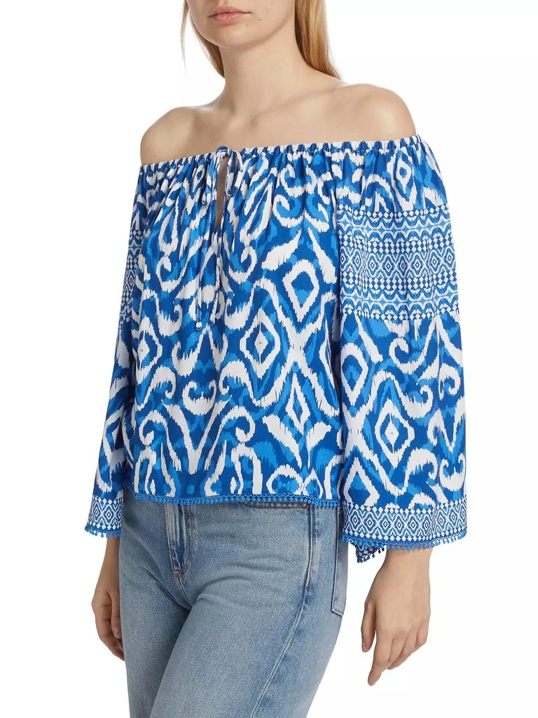 Alice + Olivia Devina Ikat Off-the-Shoulder Blouse 4