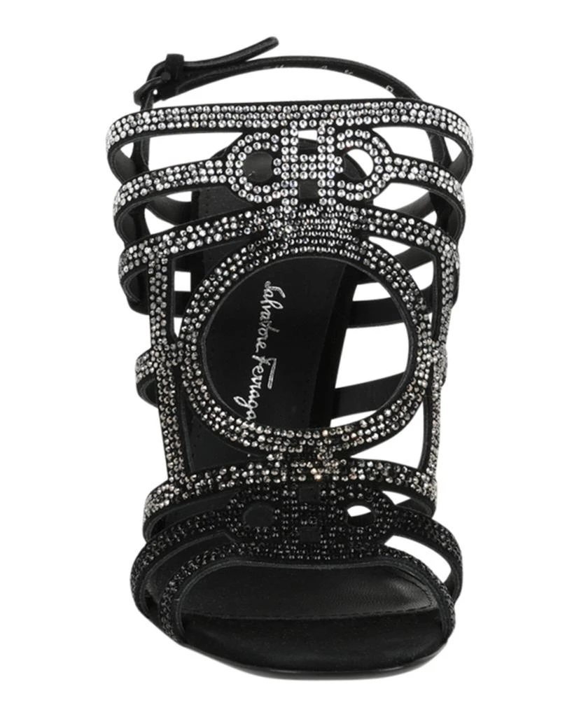 Salvatore Ferragamo Florenza Crystal-Embellished Slingback Heel Sandals - Wide Width 4