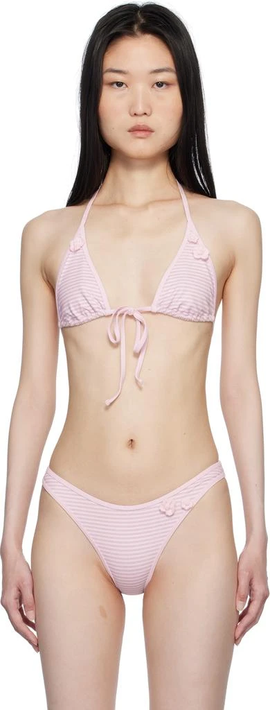 Frankies Bikinis Pink Paradise Micro Halter Bikini Top 1