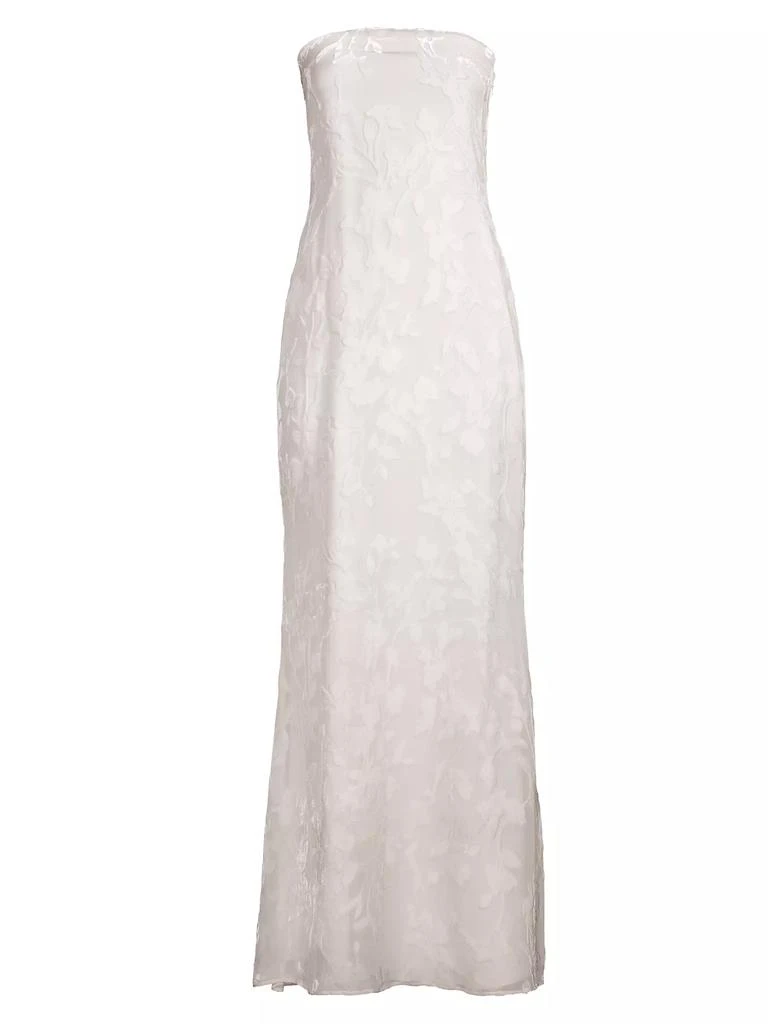 Misha Arianna Silk Strapless Floral Gown 1