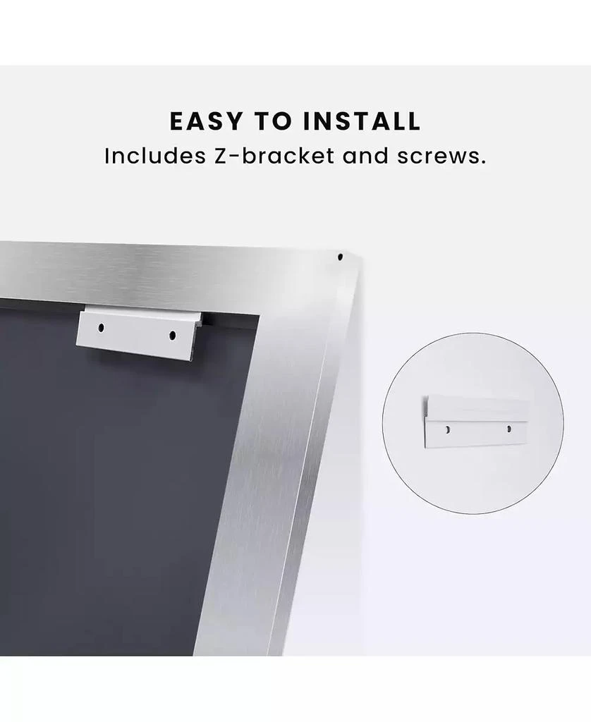 Amorho Bathroom Mirror, 60" x 30" Inch Thick Metal Framed Wall Mirrors for Bedroom, Rectangle Wall-Mounted Mirrors in Silver(Horizontal/Vertical) 2