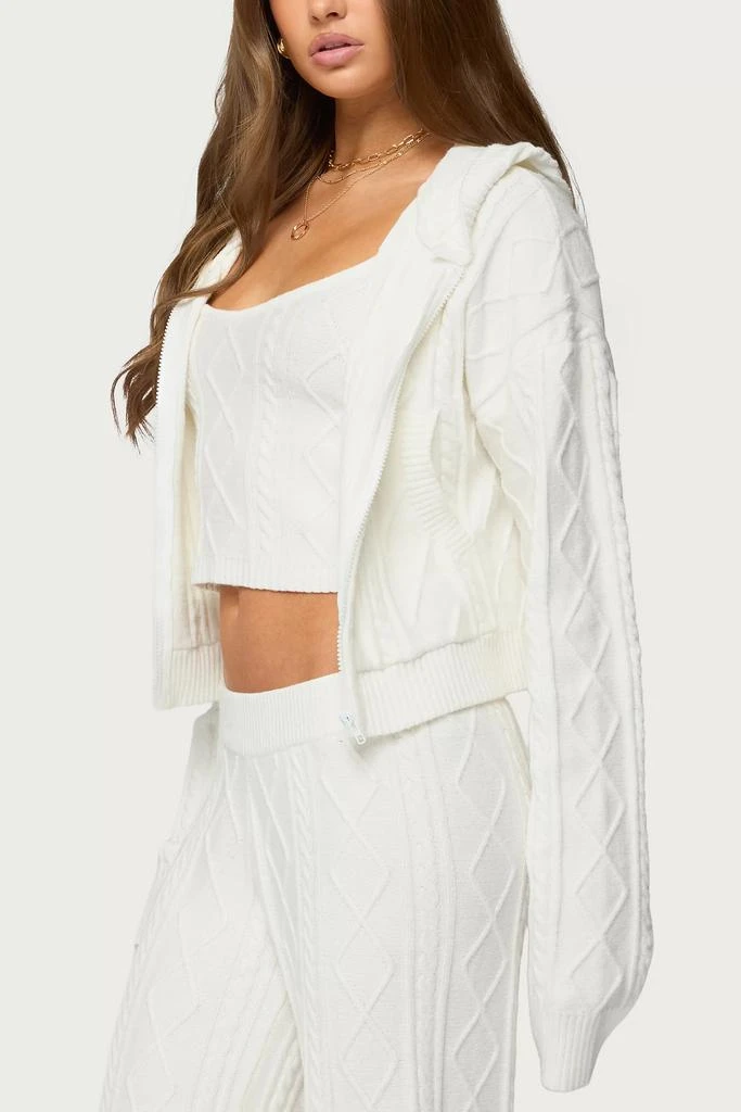 Edikted Edikted Louise Cable Knit Hooded Cardigan 3