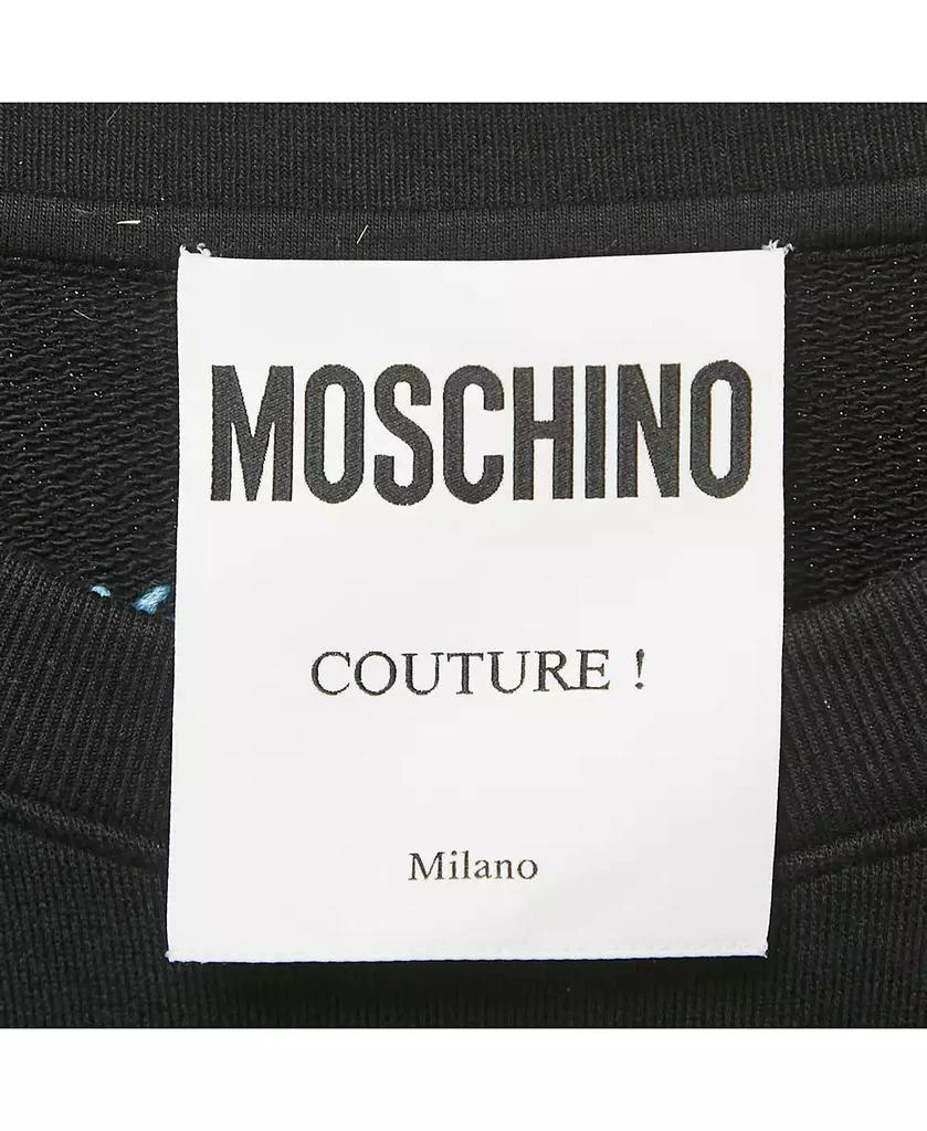 Pre-Owned Moschino Men
s Couture Black Mirror Embroidered Cotton Crew Neck Sweatshirt 5