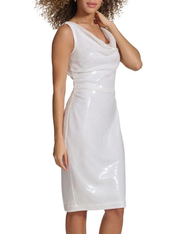 Kensie Sequin Cowlneck Midi Dress 4
