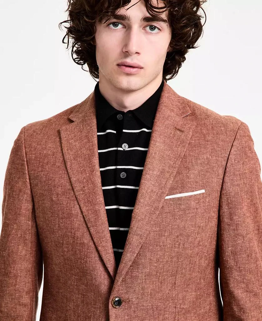 Tommy Hilfiger Men's Modern-Fit Linen Rust Suit Jacket 3