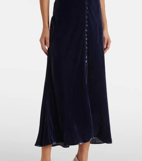 Rixo Simone lace-trimmed velvet maxi dress 5