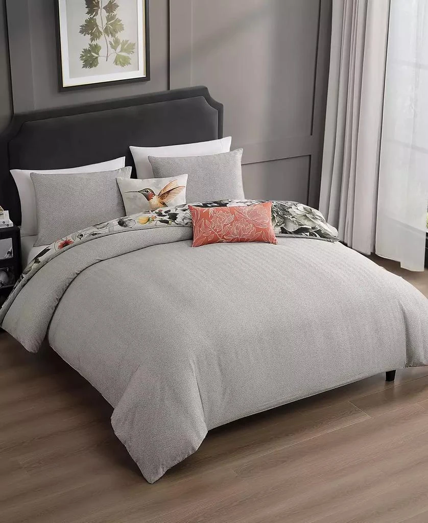 Bebejan Vintage Bloom Bedding 100% Cotton Sateen 5 Piece Queen Size Reversible Comforter Set 9