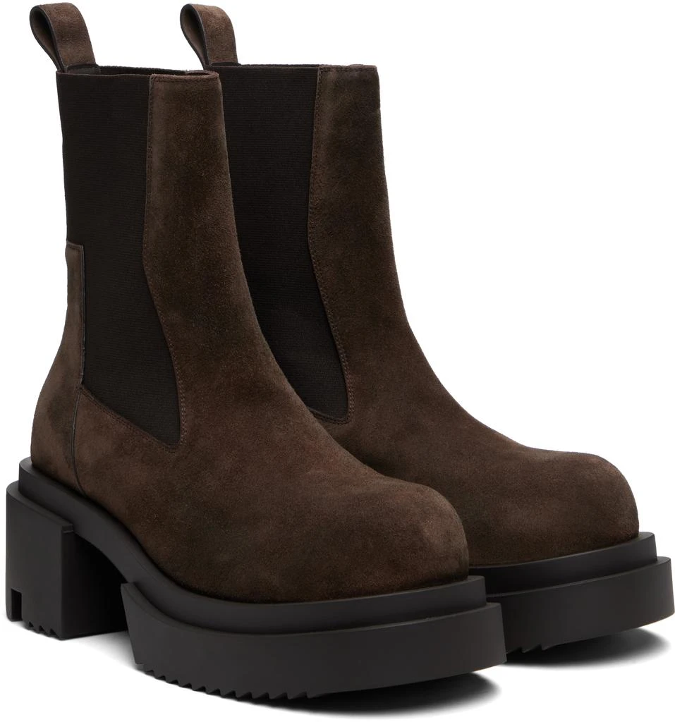 Rick Owens Brown Concordians Beatle Bogun Chelsea Boots 4