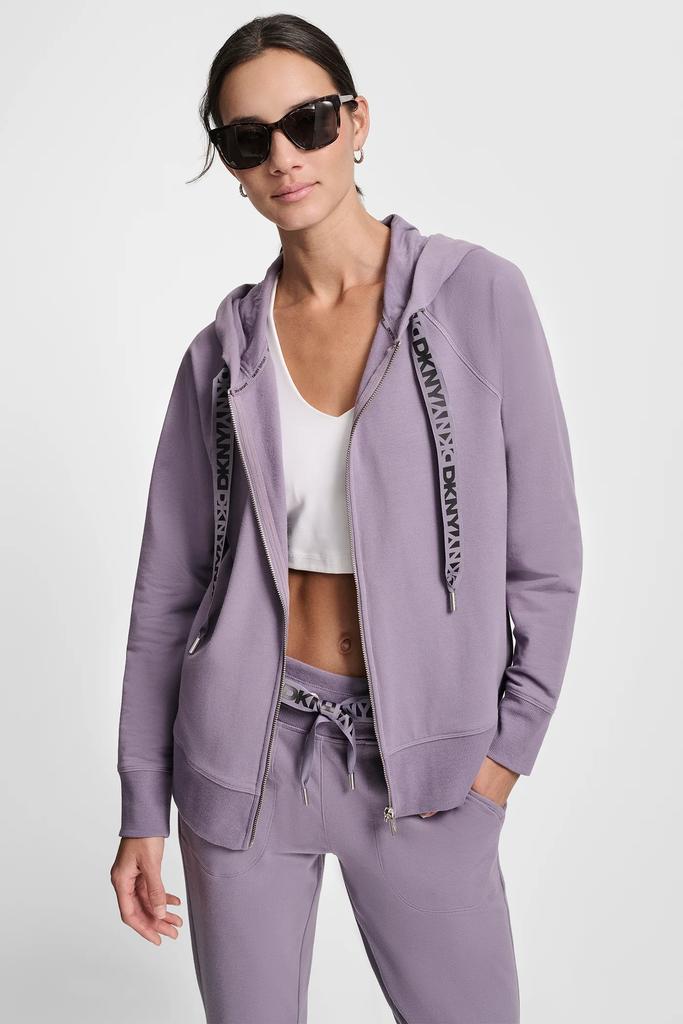 DKNY TWO-TONE LOGO DRAWSTRING HOODIE