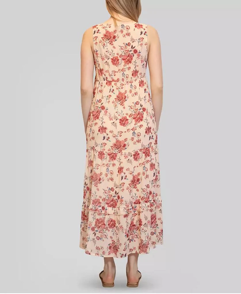 Almost Famous Juniors' Chiffon Printed V-Neck Sleeveless Maxi Dress 2