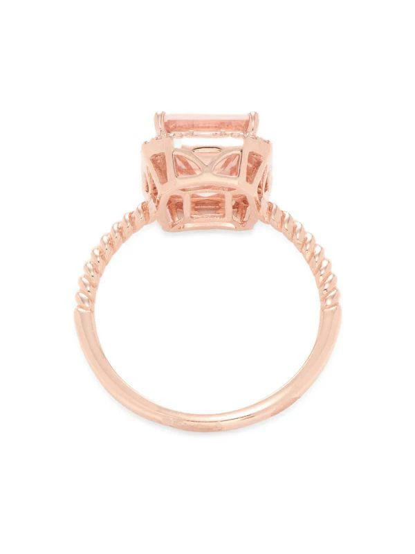 Effy 14K Rose Gold, 0.18 TCW Diamond & Morganite Twist Cocktail Ring 3