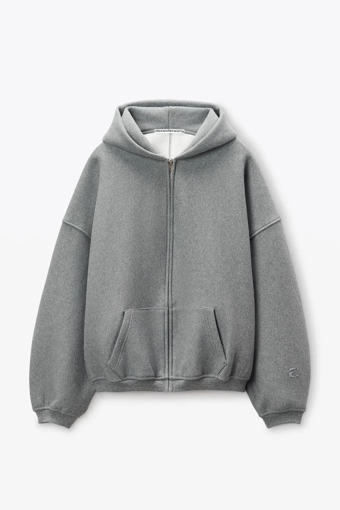 Alexander Wang STAR ZIP UP HOODIE IN DENSE FLEECE 2