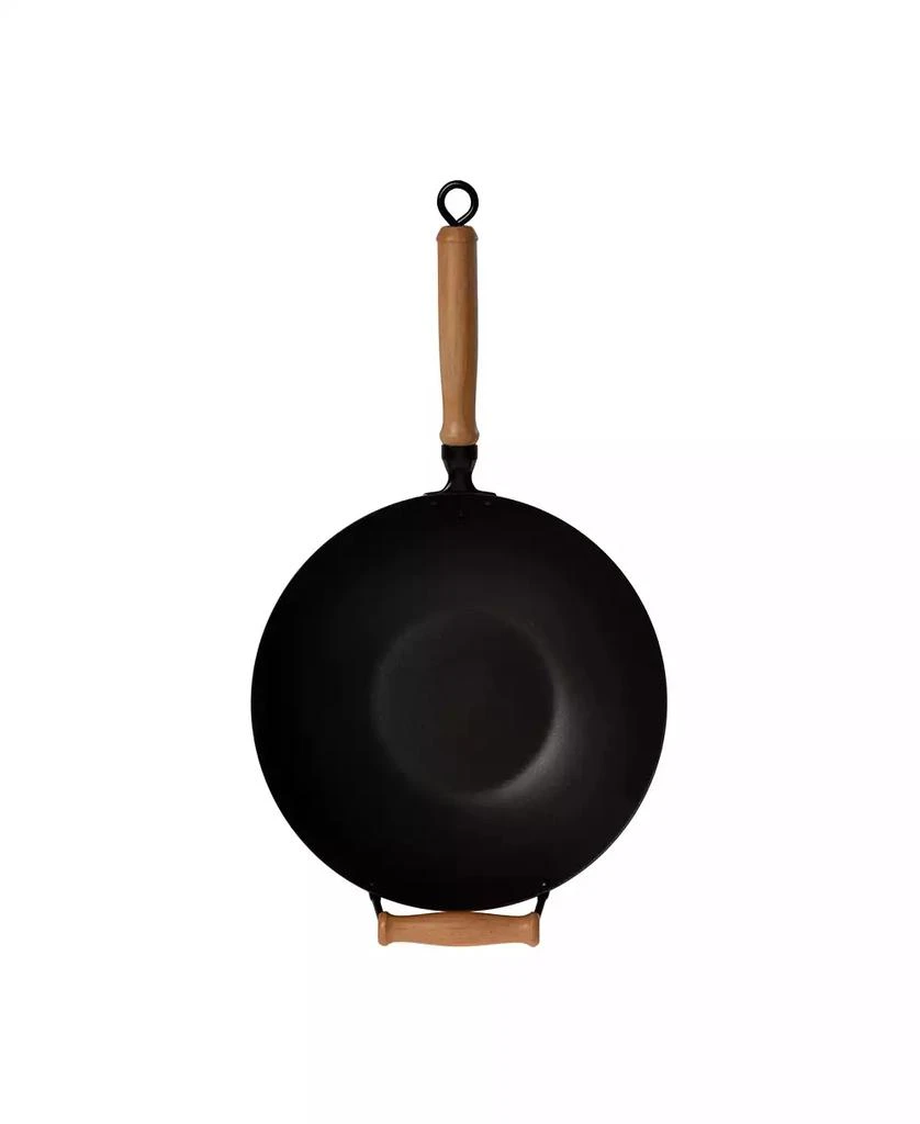 Honey Can Do Professional Series 14" Carbon Steel Nonstick Wok Set with Lid and Maple Handles, 10 Pieces 4