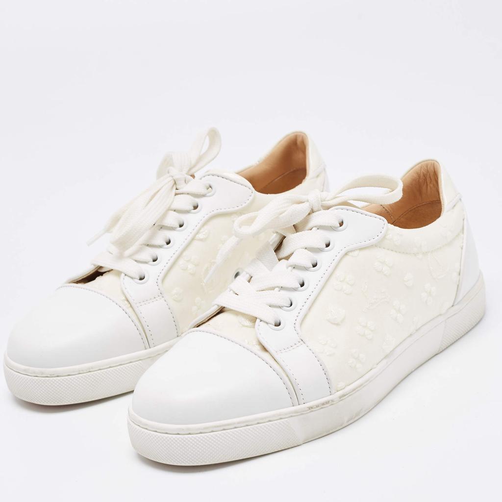 Christian Louboutin Christian Louboutin White Fabric And Leather Vieira Orlato Trainers Sneakers Size 36.5