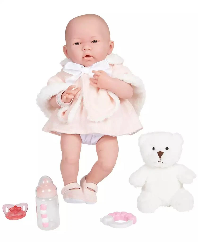 JC TOYS La Newborn 15" Real Girl Baby Doll with Teddy Bear Set, 9 Pieces 5
