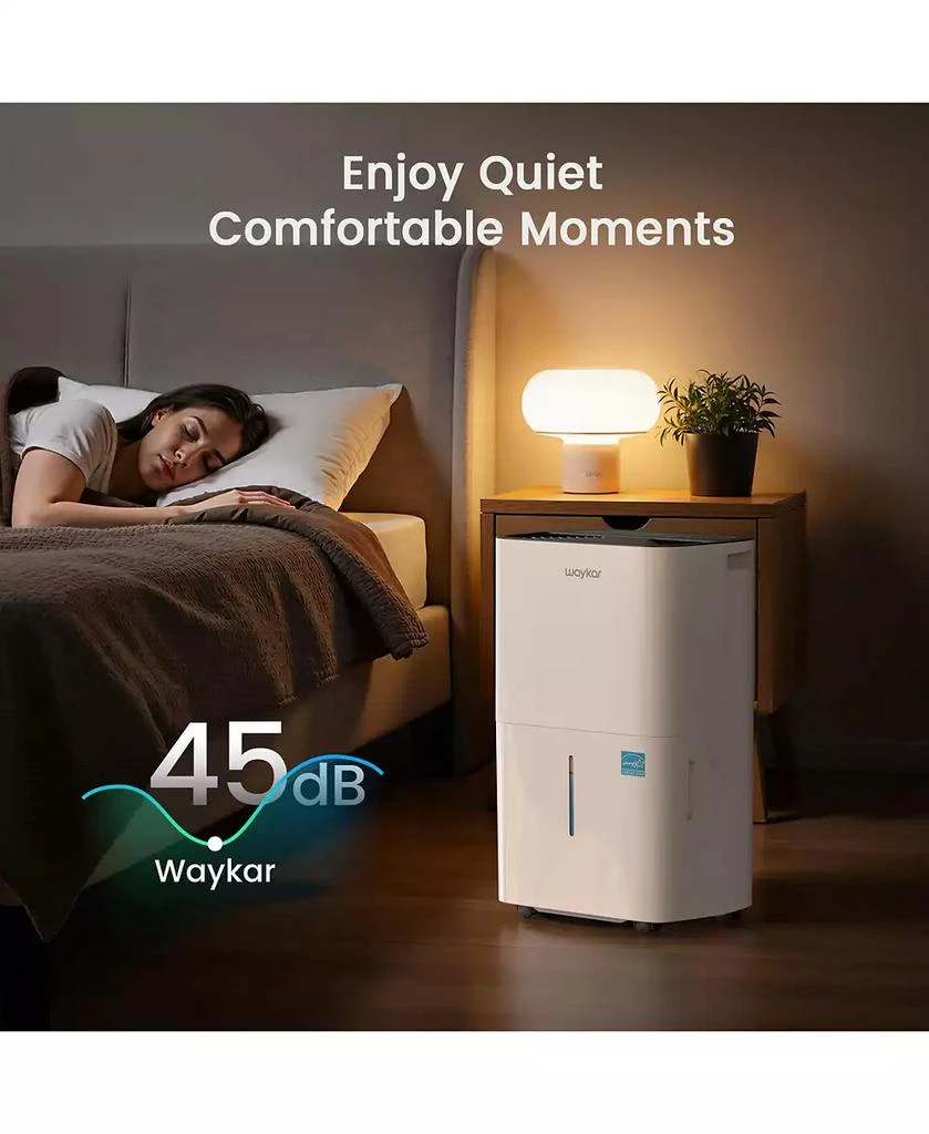 Waykar 150 Pint Energy Star Dehumidifier with Drain Hose for Home, Basement 
Large Space, 7000 Sq. Ft - intelligent Control 5