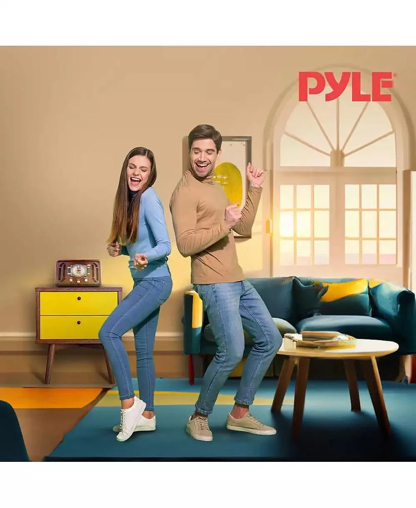 Pyle Retro Classic-Style Bluetooth Radio Speaker – AM/FM, USB 
SD Playback 6
