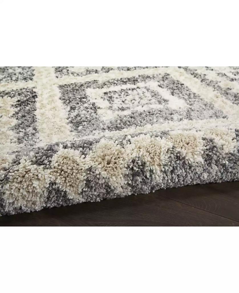 Nourison Oslo Shag OSL02 Gray and Ivory 4' x 6' Area Rug