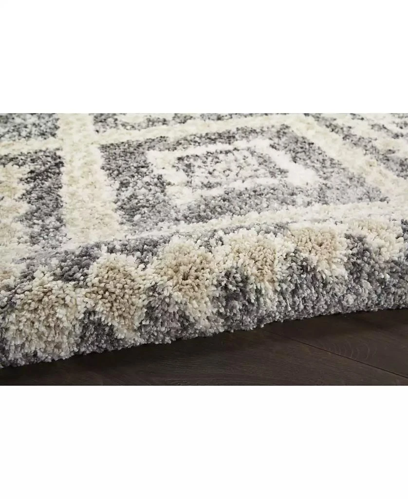 Nourison Oslo Shag OSL02 Gray and Ivory 4' x 6' Area Rug 2