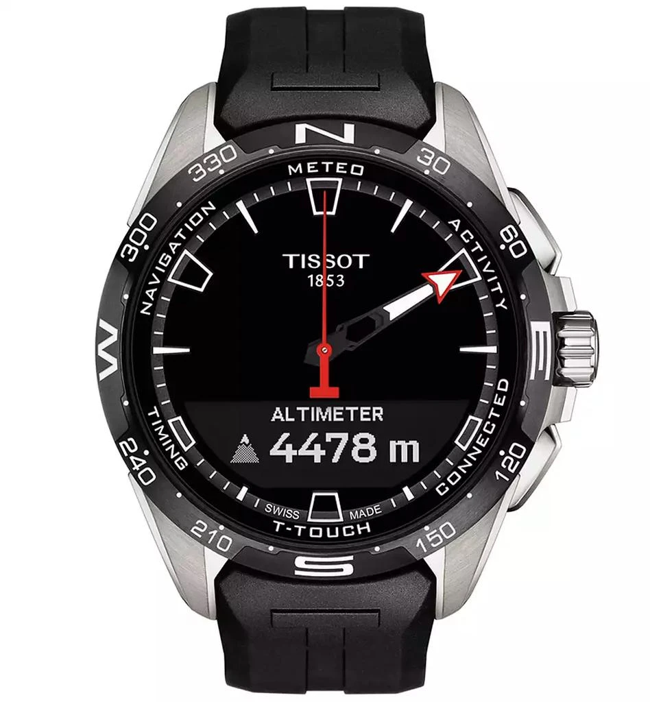 Tissot Men
s Swiss T-Touch Connect Solar Black Rubber Strap Smart Watch 48mm 5