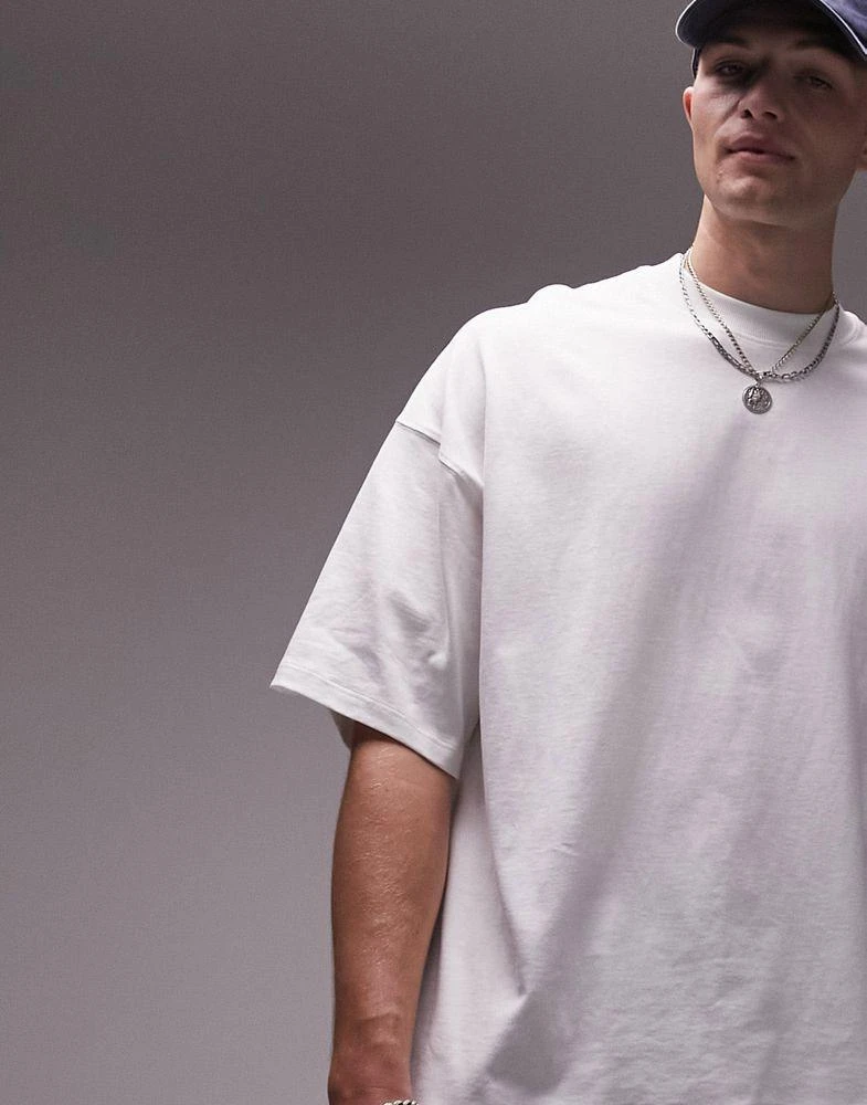 Topman Topman extreme oversized fit t-shirt in white 3
