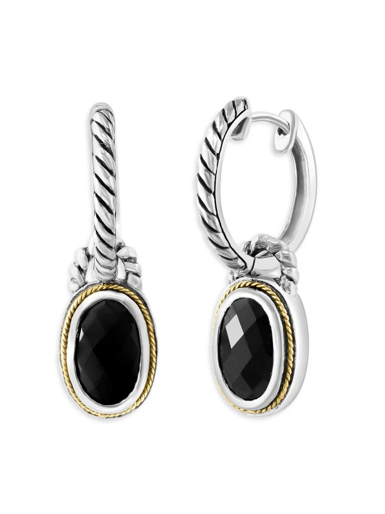 Effy 18K Yellow Gold, Sterling Silver
Onyx Huggie Earrings