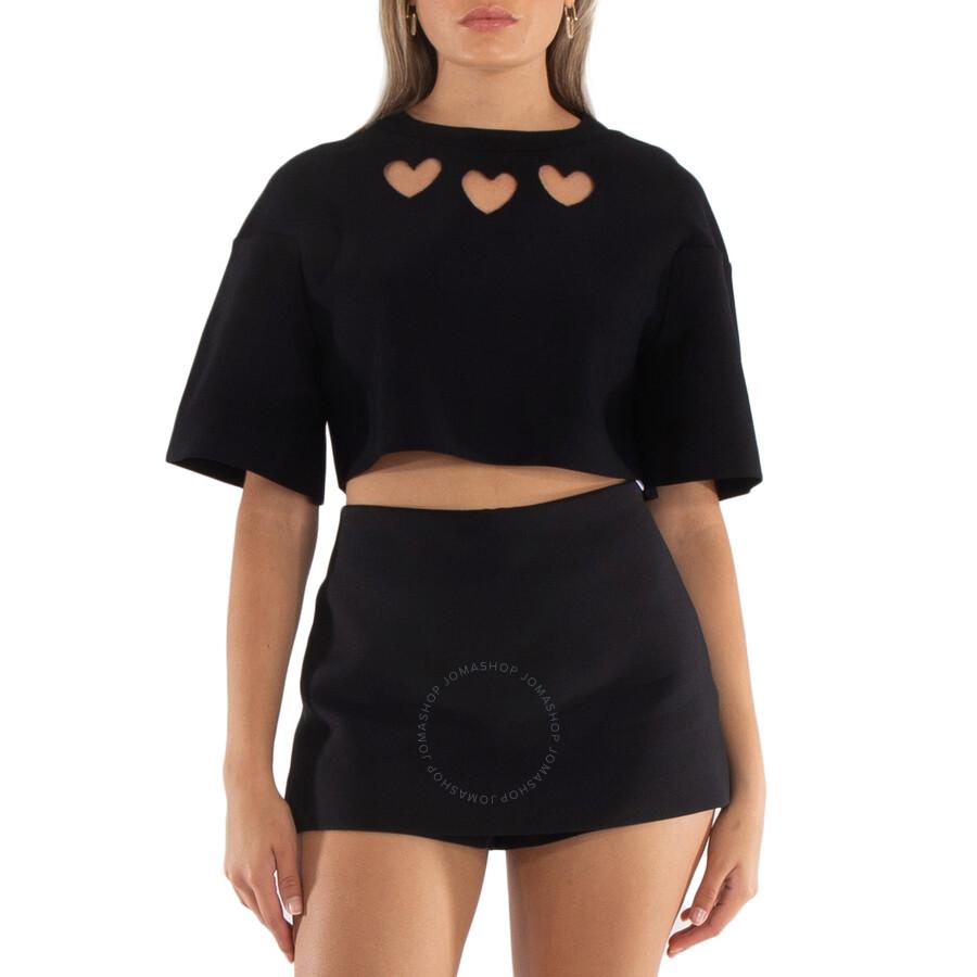 Alaia Black Le Coeur Hearts Cutout Top