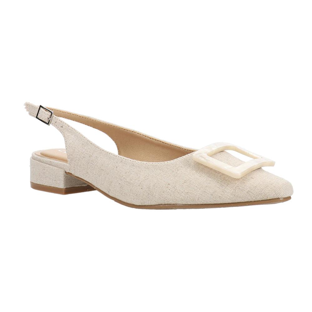 CL by Laundry Sweetie Linen Slingback Flats