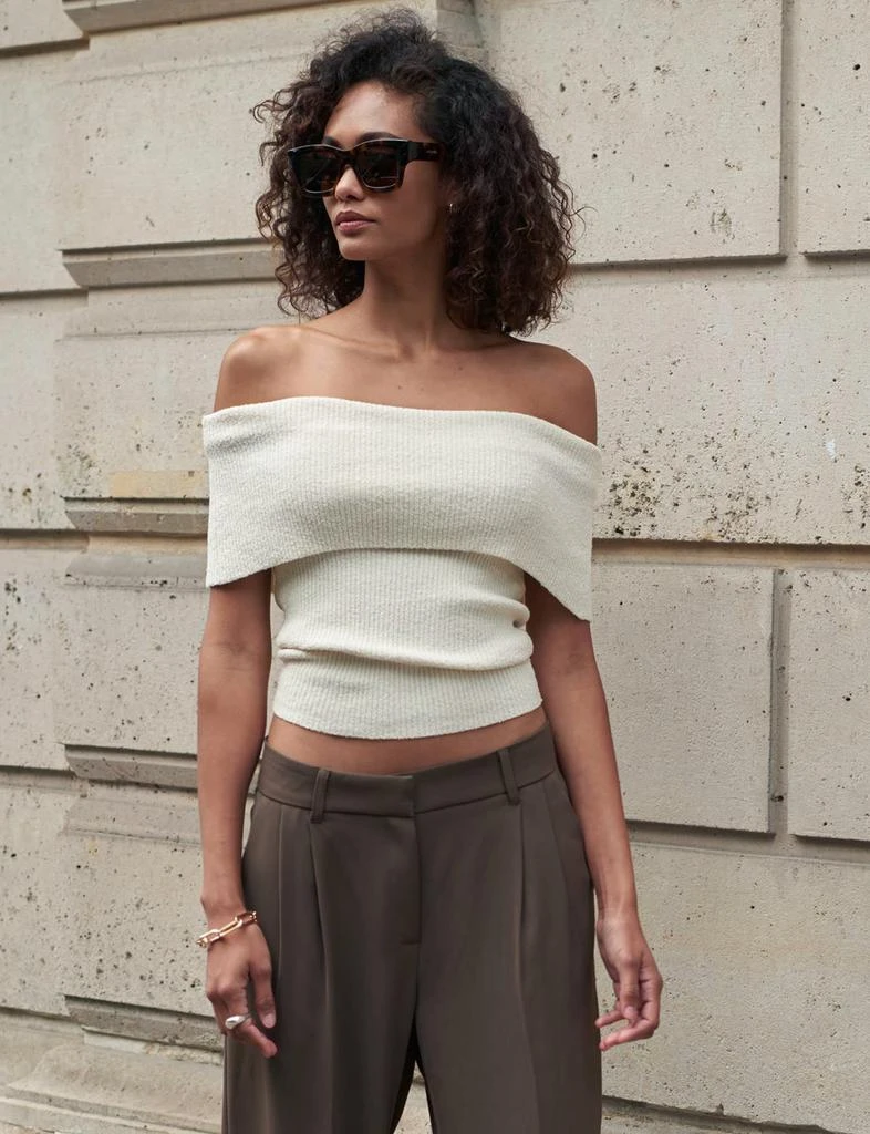 Pixie Market Popcorn Knit Off-The-Shoulder Top-BESTSELLER 9