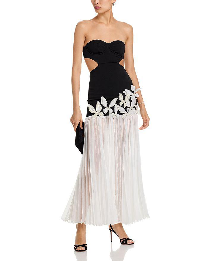 PatBO Runway Floral Strapless Dress