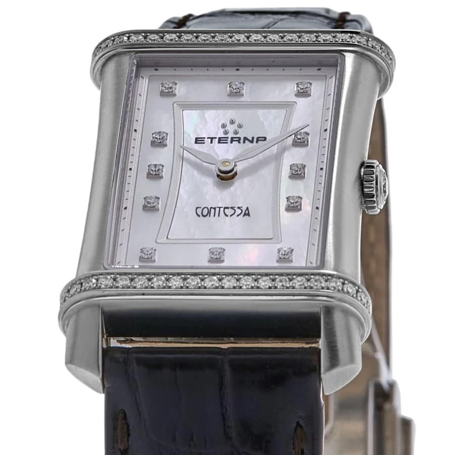 Eterna Contessa Mother of Pearl Dial Diamond Bezel Leather Strap Women's Watch 2410.48.67.1199 2