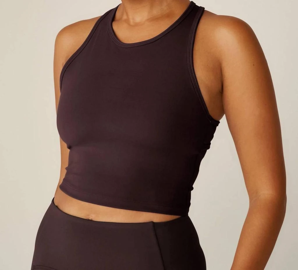 Beyond yoga Powerbeyond Strive Cropped Tank Top In Rich Plum 1