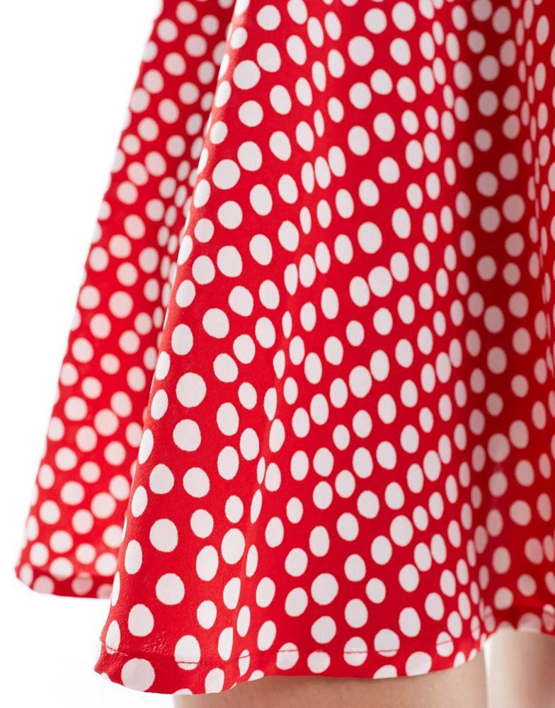 Wednesday's Girl Wednesday's Girl polka dot flippy mini skirt red 3
