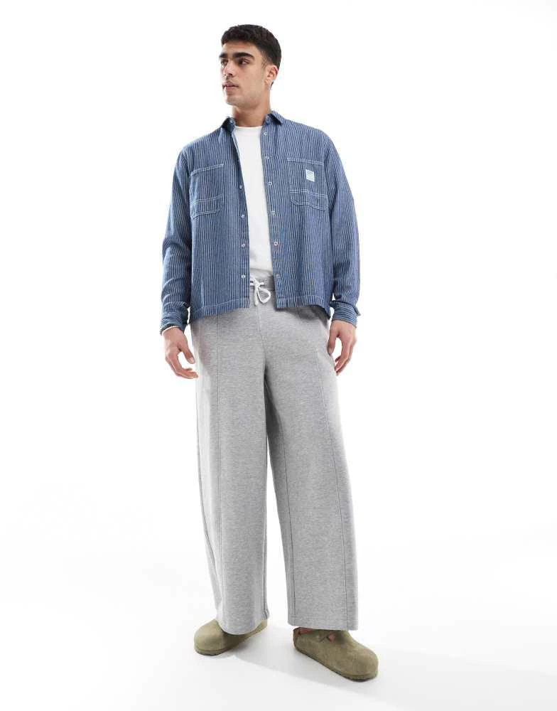ASOS ASOS DESIGN super wide joggers in grey marl 1