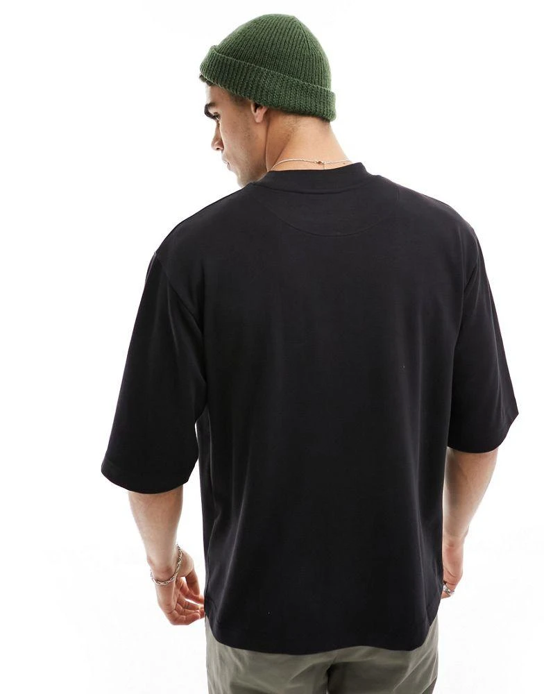 Brave Soul Brave Soul heavyweight high neck super oversized t-shirt in black 4