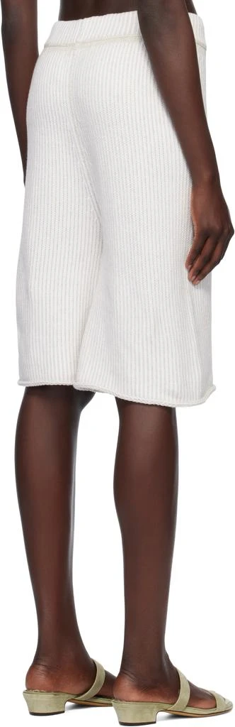LAUREN MANOOGIAN Beige & White Linea Shorts 3