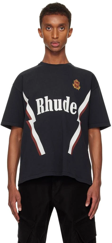 Rhude Black Lightning Crew T-shirt 1