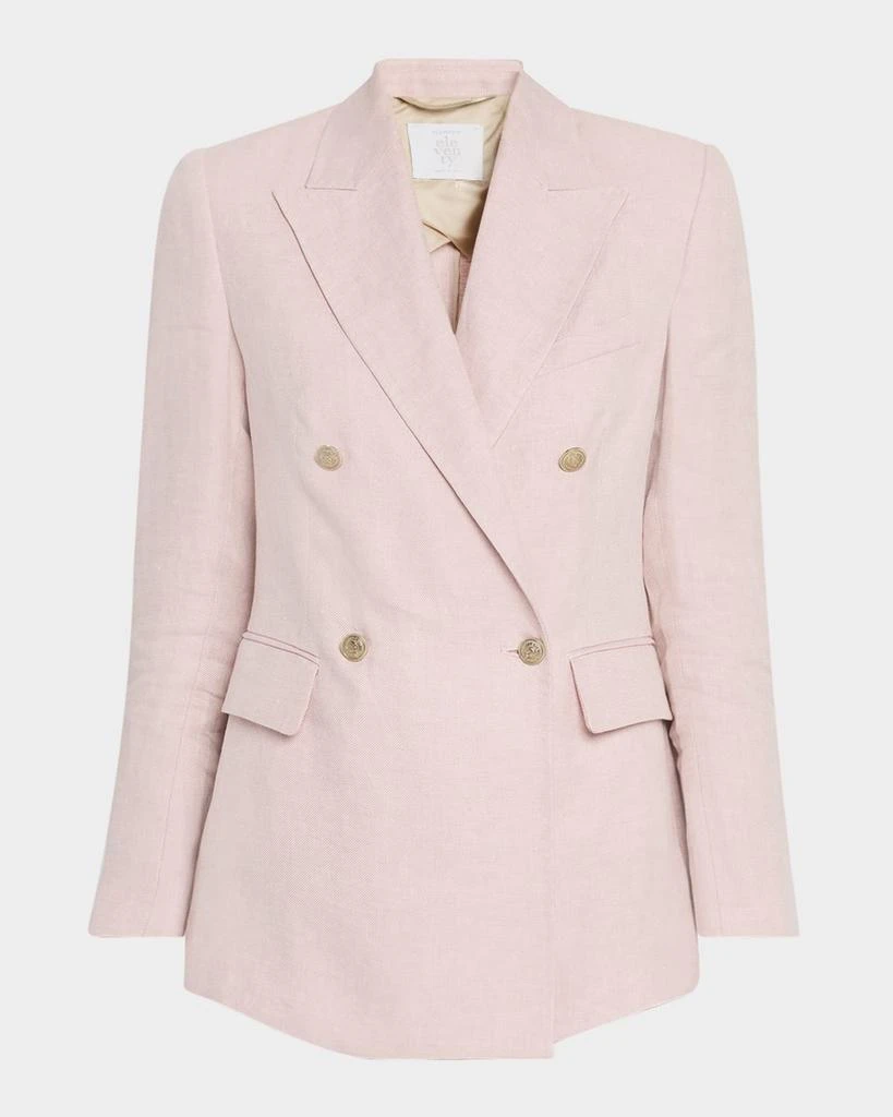 ELEVENTY Double-Breasted Linen Blazer 1