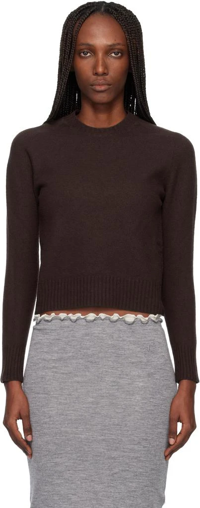 Jil Sander Brown Lightweight Wool Crew-Neck Sweater 1