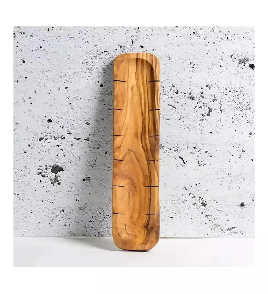 Gharyan Stoneware Olive Wood Bread Slicing Board