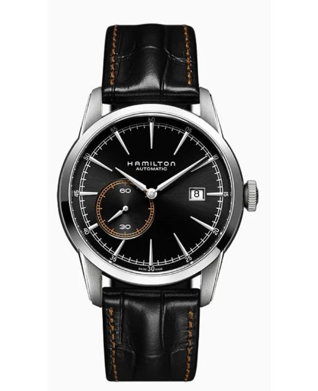 Hamilton Hamilton American Classic Railroad Small Second Auto Black Dial Leather Strap Men's Watch H40515731 1