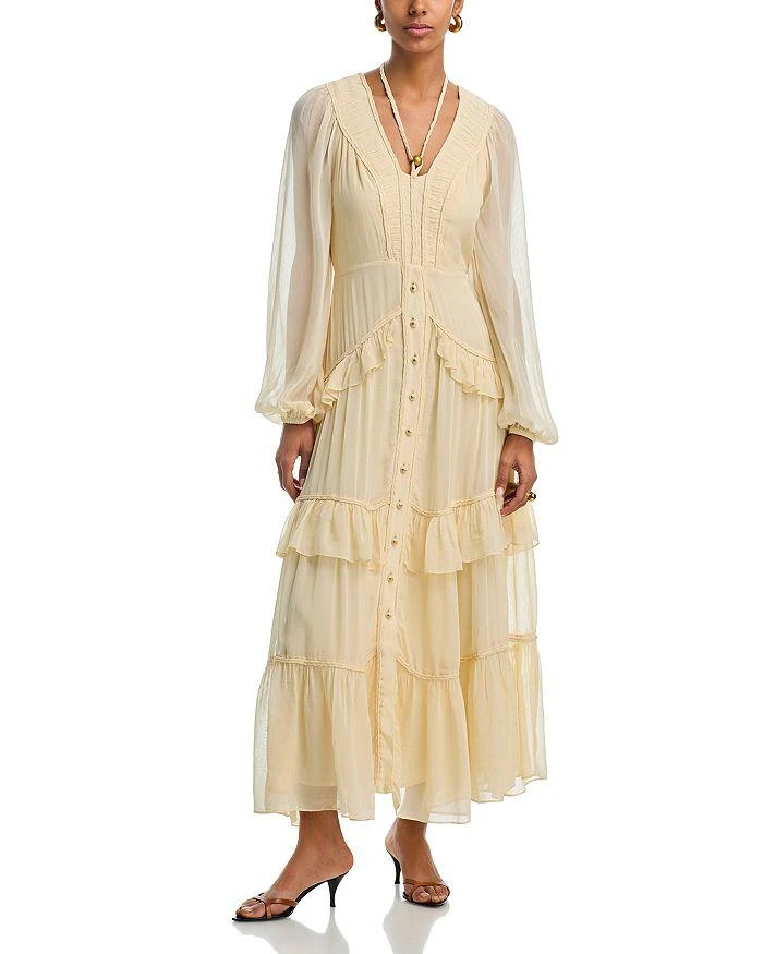 off white blue yard sleeveless maxi dress Off White And Blue Floral Maxi Dress
