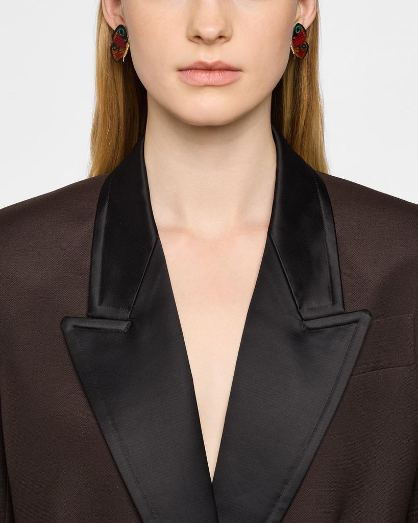 Silvia Furmanovich Butterfly Marquetry Earrings with Diamonds