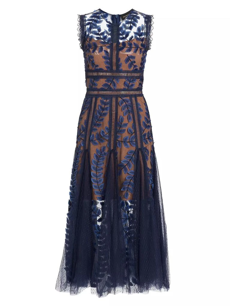 BRONX AND BANCO Saba Embroidered Mesh Midi-Dress 1