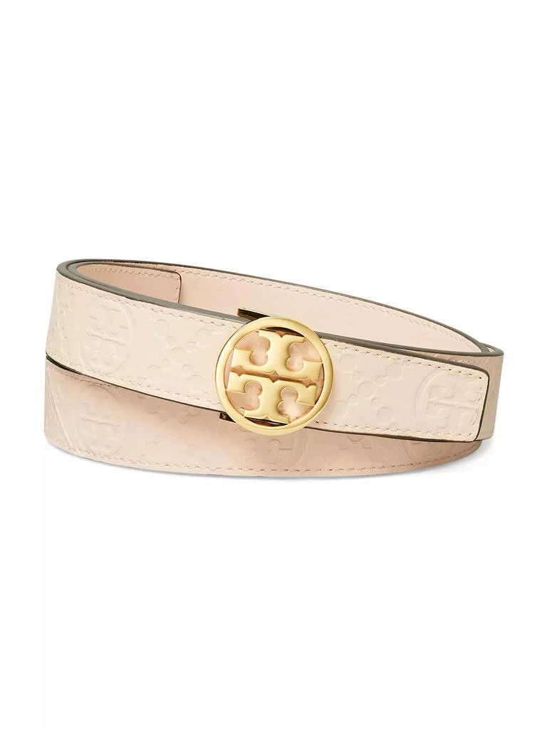 Tory Burch Miller T Monogram Leather Belt 1