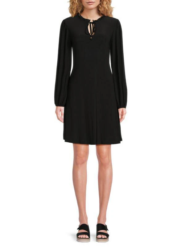TASH + SOPHIE Tie Neck Mini Dress 1