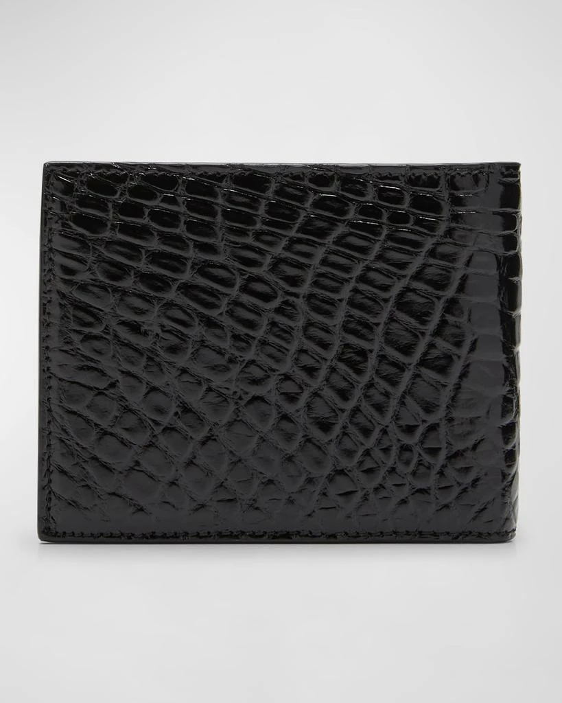 Salvatore Ferragamo Men's Micro-Gancio Croc-Effect Leather Wallet 3