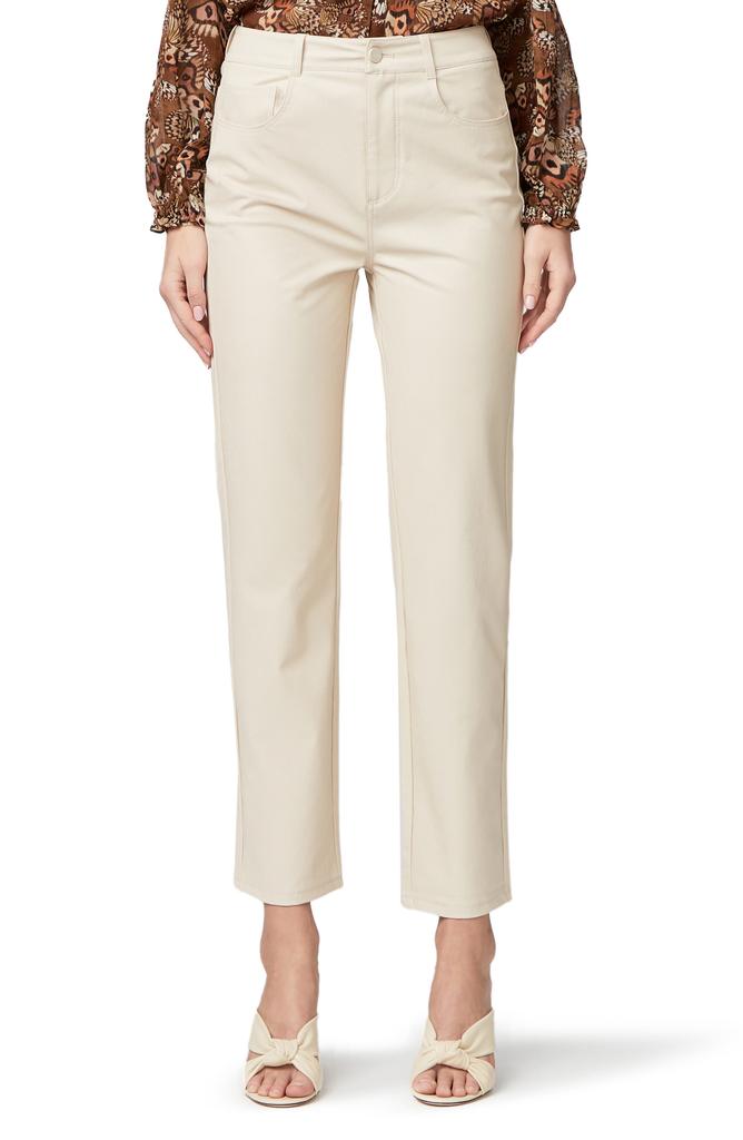 Paige Stella Super High Waist Straight Leg Faux Leather Jeans