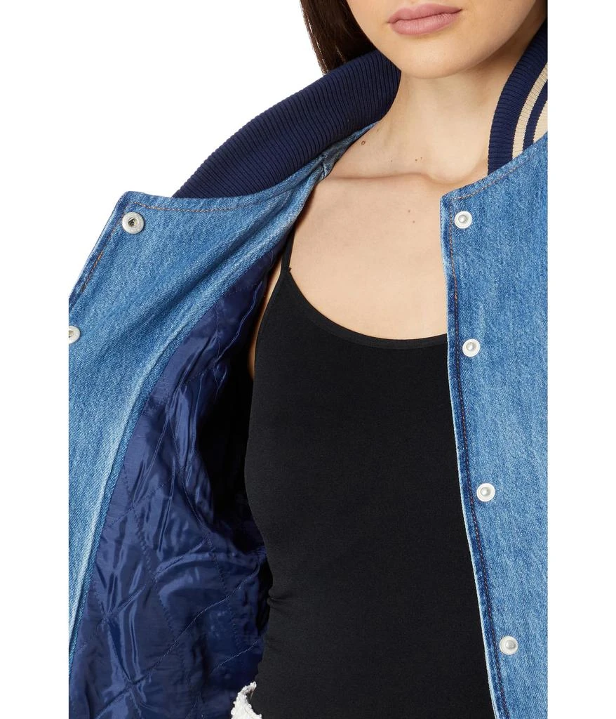 Blank NYC Bomber Jacket in Denim/Beige 3