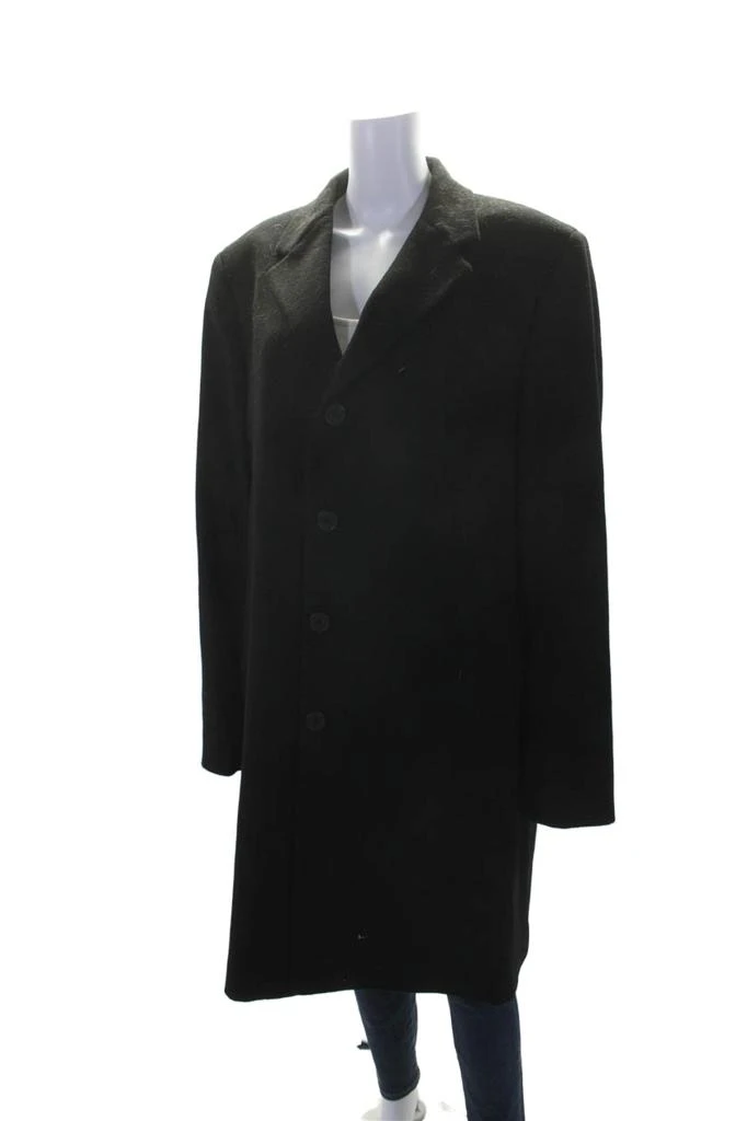 Not Available Cardinal of Canada Womens Cashmere Texture Long Pea Coat Black 2